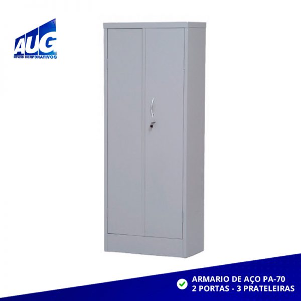 ARMARIO DE AÇO PA-70 COM 3 PRATELEIRAS