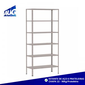 ESTANTE DE AÇO INDUSTRIAL 6 PRATELEIRAS CHAPA 22