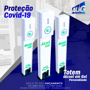 TOTEM DE ÁLCOOL GEL PARA HIGIENIZAÇÃO