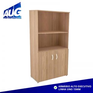 ARMÁRIO ALTO MADEIRA EXECUTIVO ESCRITÓRIO LINHA UNO 15MM
