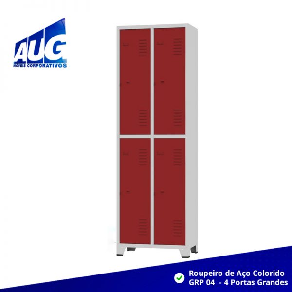 ROUPEIRO DE AÇO 4 PORTAS GRANDES COLORIDO GRP 04 COLORS - Image 3