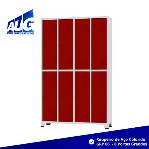 ROUPEIRO DE AÇO 8 PORTAS GRANDES COLORIDO GRP 08 COLORS - Image 6