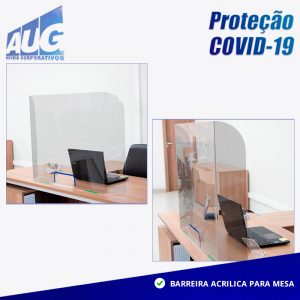 BARREIRA DE PROTEÇÃO ACRÍLICA PARA MESA ANTI COVID 19