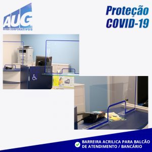 BARREIRA DE PROTEÇÃO ACRILICA PARA BALCÃO ANTI COVID 19