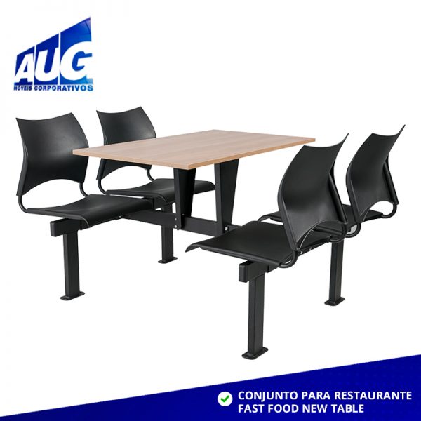 CONJUNTO PARA RESTAURANTE FAST FOOD NEW TABLE 4 LUGARES * FORA DE ESTOQUE *