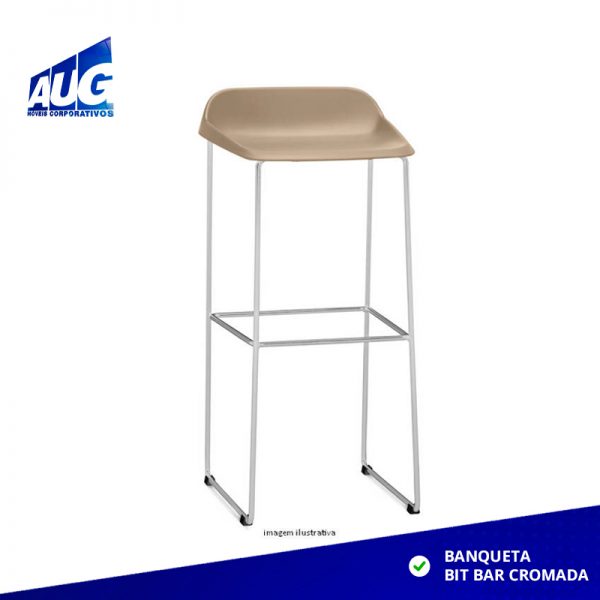 BANQUETA BIT BAR CROMADA (KIT 4 UNID) - Image 2