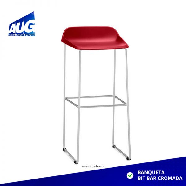 BANQUETA BIT BAR CROMADA (KIT 4 UNID) - Image 3