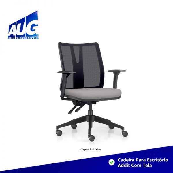 Cadeira Para Escritório Addit Com Tela - Base Arcada Nylon Preta - Diretor