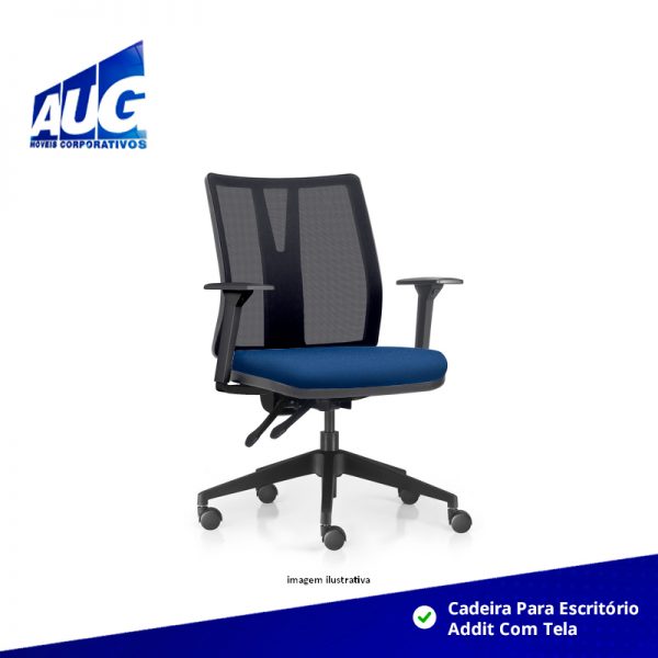 Cadeira Para Escritório Addit Com Tela - Base Arcada Nylon Preta - Diretor - Image 3