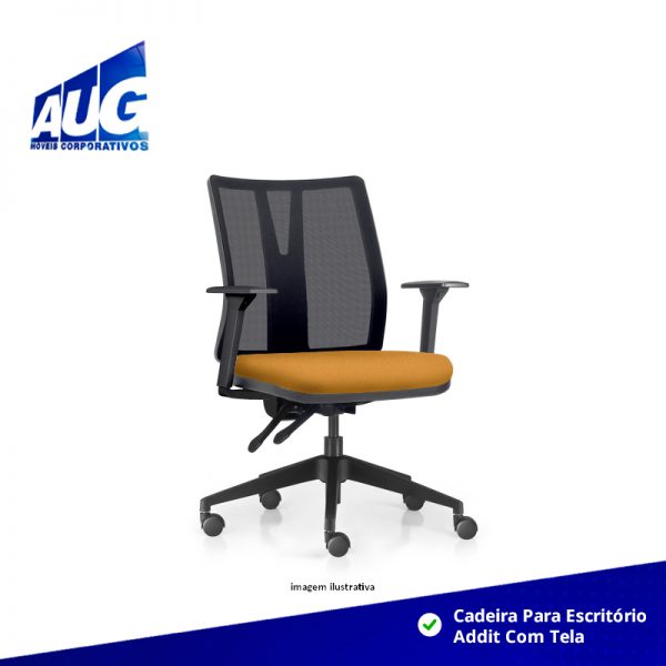 Cadeira Para Escritório Addit Com Tela - Base Arcada Nylon Preta - Diretor - Image 5