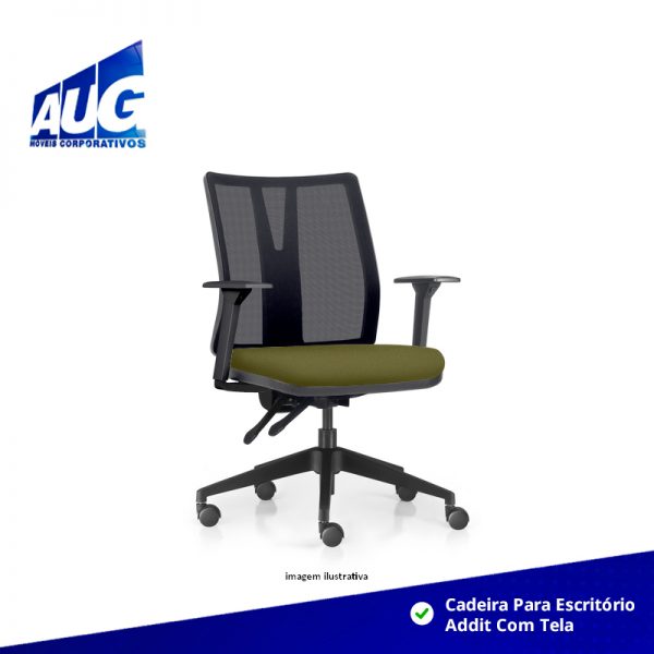 Cadeira Para Escritório Addit Com Tela - Base Arcada Nylon Preta - Diretor - Image 6