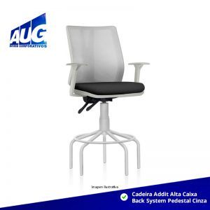 Cadeira Addit Alta Caixa Back System Pedestal Cinza