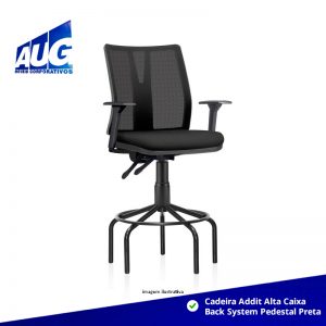 Cadeira Addit Alta Caixa Back System Pedestal Preta