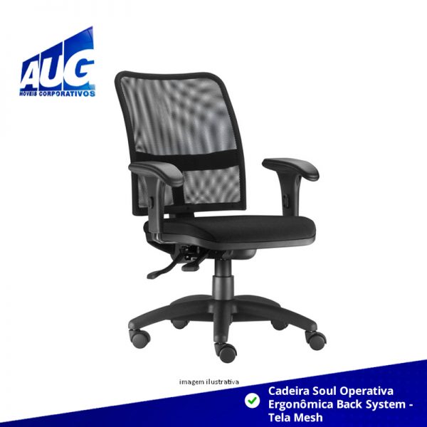 Cadeira Soul Operativa Ergonômica Back System - Tela Mesh