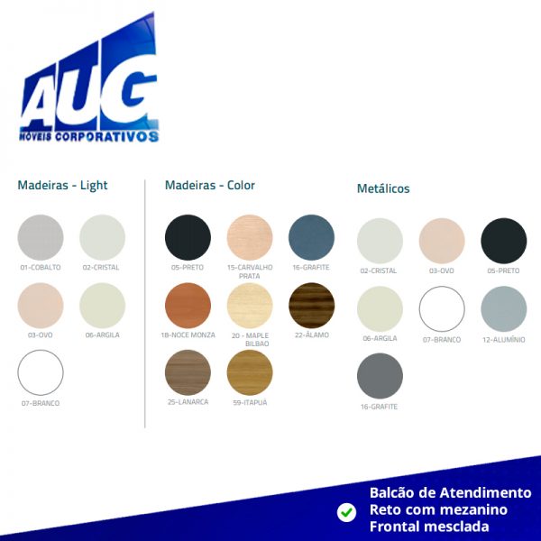 Balcão de Atendimento reto com mezanino – Frontal mesclada - Image 2