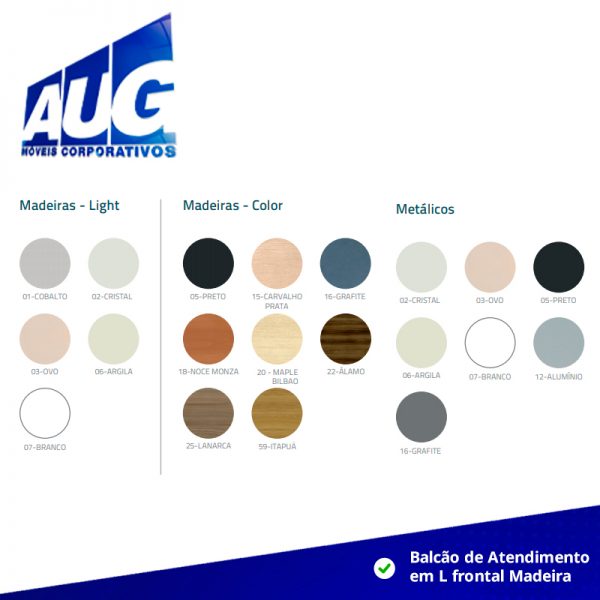 Balcão de atendimento em L frontal madeira - Image 2