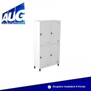 Roupeiro Insalubre 4 Portas – Pés Plásticos