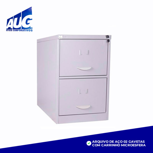 ARQUIVO DE AÇO 02 GAVETAS COM CARRINHO MICROESFERA