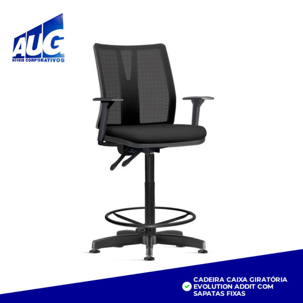 CADEIRA CAIXA GIRATÓRIA EVOLUTION ADDIT COM SAPATAS FIXAS