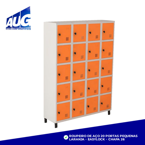 ROUPEIRO DE AÇO 20 PORTAS PEQUENAS CINZA - EASYLOCK - CHAPA 26 - Image 2