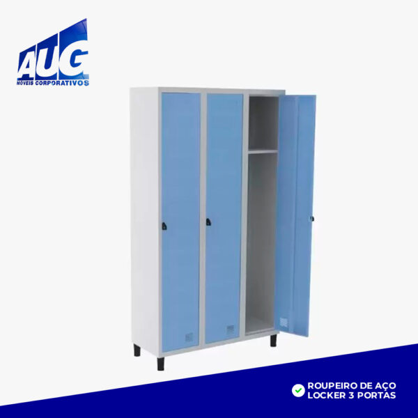 ROUPEIRO DE AÇO LOCKER 3 PORTAS - Image 3